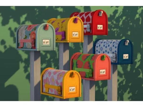 Maxis Match Painted Mailboxes motif by leaf - The Sims 4 Custom Content