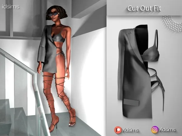 Alpha Cut Out Fit by polygoncouture - The Sims 4 Custom Content