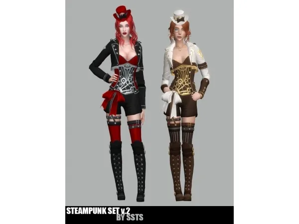 Maxis Match STEAMPUNK SET v2 by SSTS - The Sims 4 Custom Content