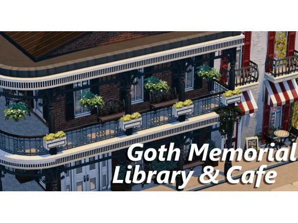 Maxis Match Goth Memorial Library Café - The Sims 4 Custom Content