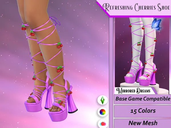 Alpha Refreshing Cherries Shoe (SLIDER) - The Sims 4 Custom Content