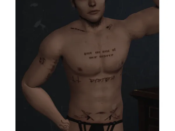 Mix edgy boy tattoos - The Sims 4 Custom Content