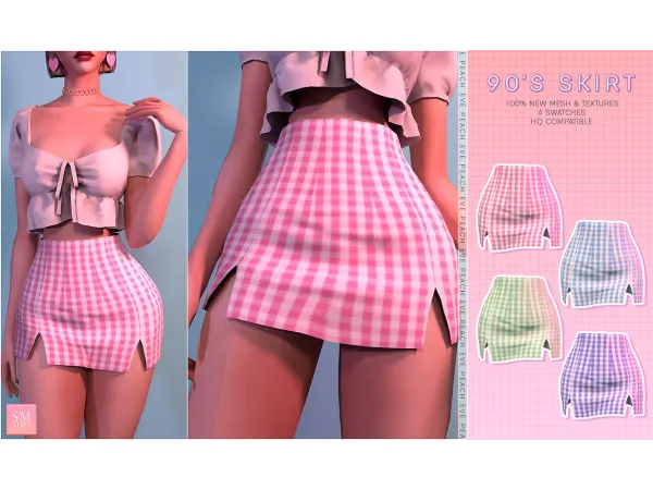 Alpha 90s Skirt SM Sims - The Sims 4 Custom Content