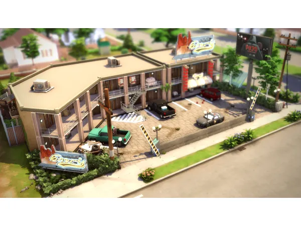 Maxis Match NO Sketchy Sims Motel 40x30 by bradybrad7 - The Sims 4 Custom Content
