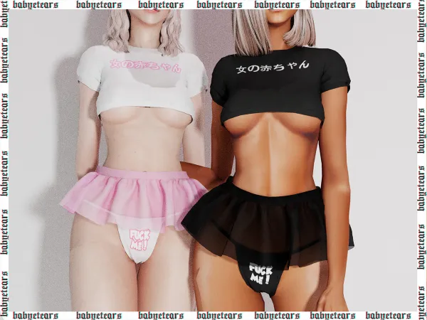 Alpha F me Sett lingerie - The Sims 4 Custom Content