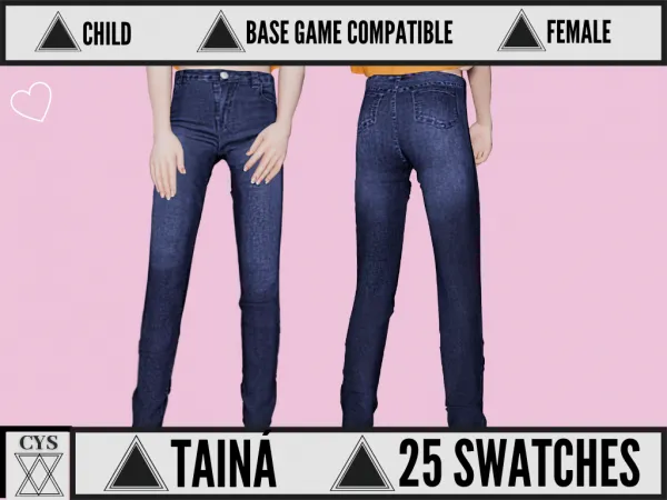 Alpha Tainá Pants Child by Clarity Sims - The Sims 4 Custom Content