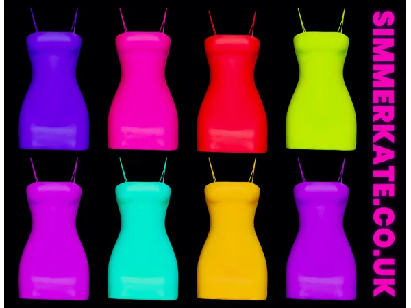 Alpha Neon Bodycon Dress Sunset Ave Accessory Bag by simmerkatex - The Sims 4 Custom Content