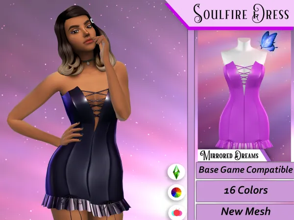 Alpha Soufire Dress - The Sims 4 Custom Content