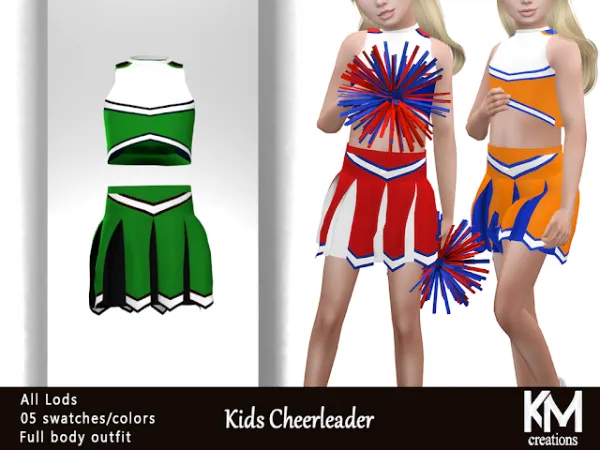 Alpha [KM] Kids Cheerleader - The Sims 4 Custom Content