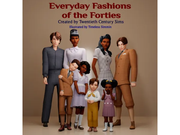 Maxis Match Everyday Fashion of the Forties Set - The Sims 4 Custom Content