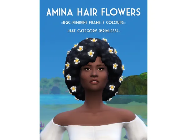 Maxis Match Amina Hair Flowers (Hat) creamforbreakfast by ice - The Sims 4 Custom Content
