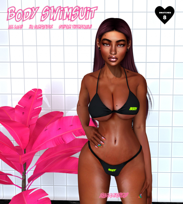 Alpha BODY SWIMSUIT COLLECTION by simsfinds - The Sims 4 Custom Content