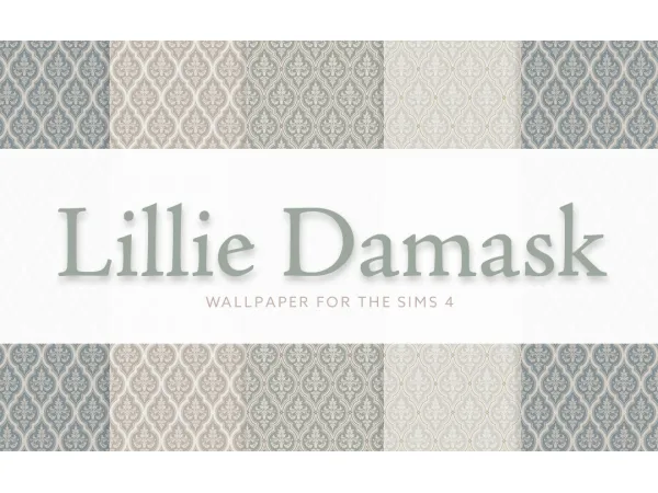 Maxis Match Lillie Damask Wallpaper by SimPlistic - The Sims 4 Custom Content