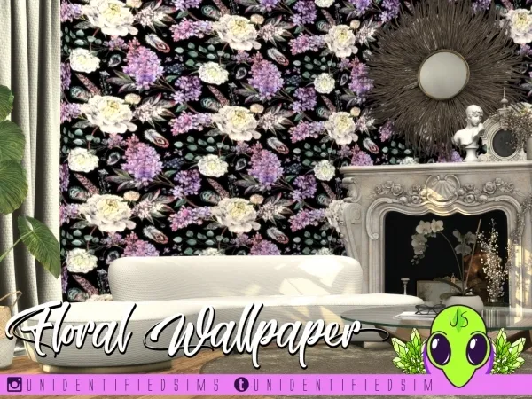 Alpha Floral Wallpaper by unidentifiedsims - The Sims 4 Custom Content