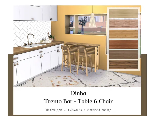 Alpha Trento Bar Table Chair 6 Swatches - The Sims 4 Custom Content