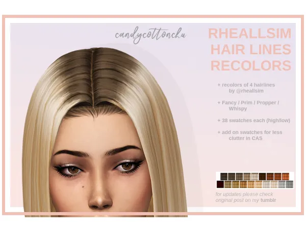 Maxis Match Rheallsim Hairlines Recolor by candycottonchu - The Sims 4 Custom Content