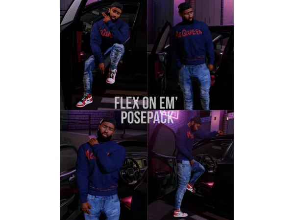 Alpha Flex On Em' Posepack by Afrosimtric Simmer - The Sims 4 Custom Content