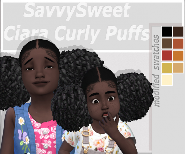 Maxis Match Ciara Curly Puffs by simsfinds - The Sims 4 Custom Content