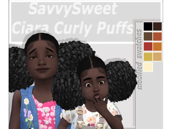 Maxis Match Ciara Curly Puffs by savvysweet - The Sims 4 Custom Content