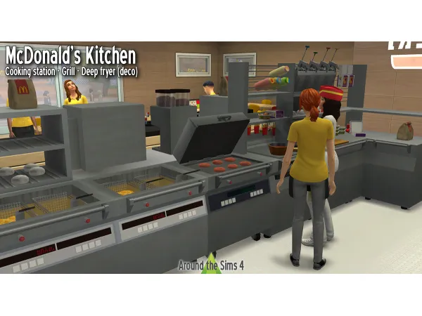 Maxis Match Around McDonalds Kitchen - The Sims 4 Custom Content