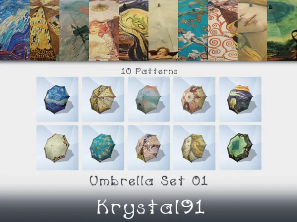 Maxis Match Umbrella Set 01 - The Sims 4 Custom Content