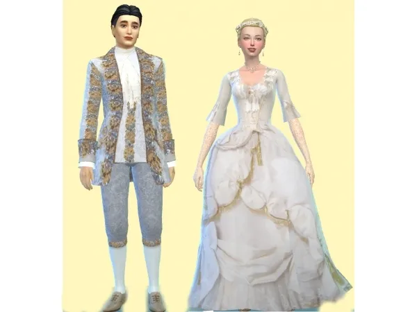 Alpha Sims 4 rococo wedding clothes - The Sims 4 Custom Content