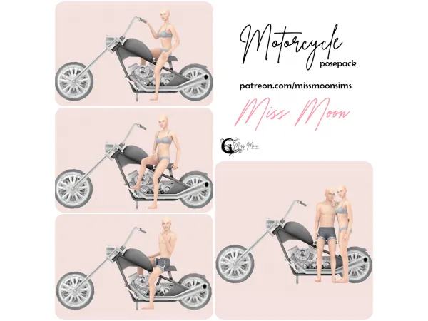 Mix Motorcycle posepack - The Sims 4 Custom Content