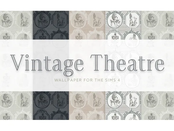 Maxis Match Vintage Theatre Wallpaper by SimPlistic - The Sims 4 Custom Content