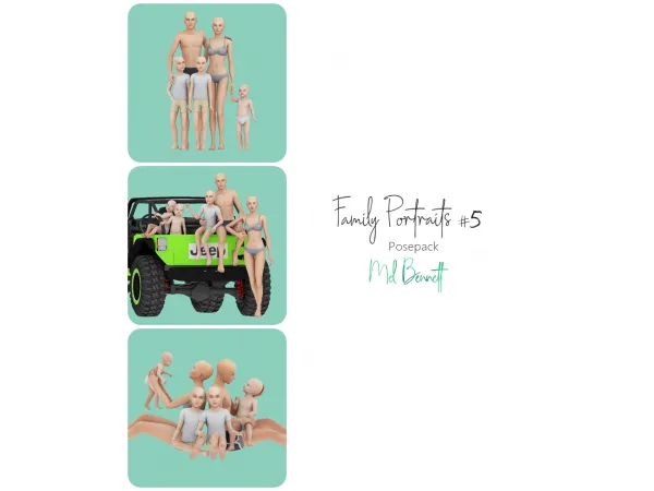 Mix Family Portraits 5 Posepack - The Sims 4 Custom Content