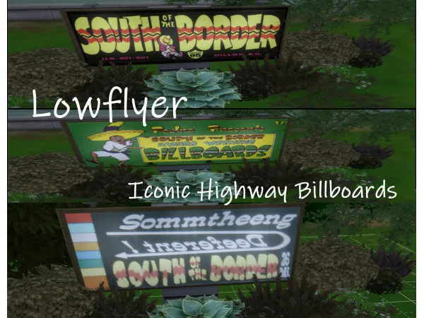 Maxis Match Iconic South of the Border Billboards for your World by lowflyer - The Sims 4 Custom Content