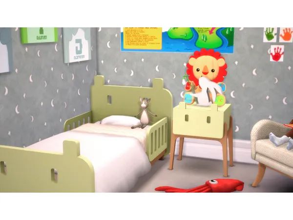 Maxis Match [PS] Green Dreams Toddler Bedroom by Pink Simz - The Sims 4 Custom Content
