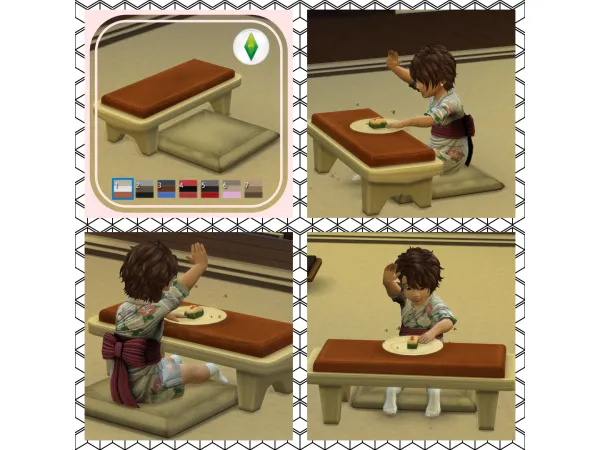 Alpha Floor Cushion Highchair - The Sims 4 Custom Content
