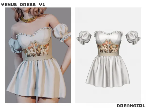 Alpha DREAMGIRL _ VENUS DRESS V1 - The Sims 4 Custom Content