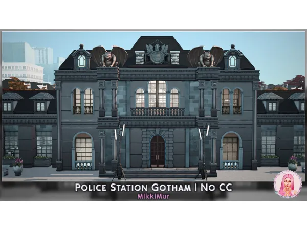 Maxis Match Police Station Gotham Sims 4 No by MikkiMur - The Sims 4 Custom Content