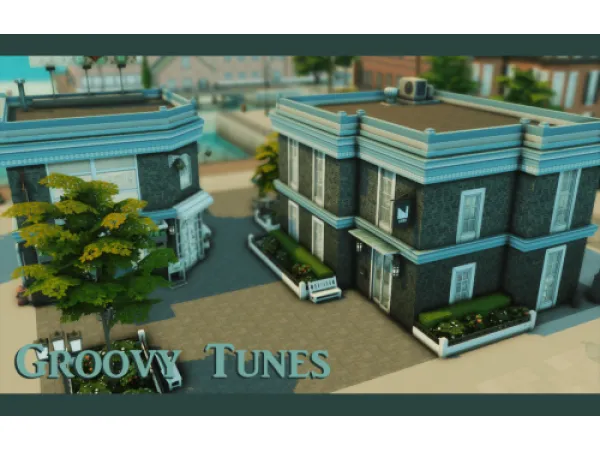 Maxis Match Groovy Tunes Music Store Apartment - The Sims 4 Custom Content
