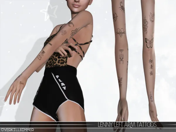 Mix Lenny left arm tattoos by overkillsimmer - The Sims 4 Custom Content