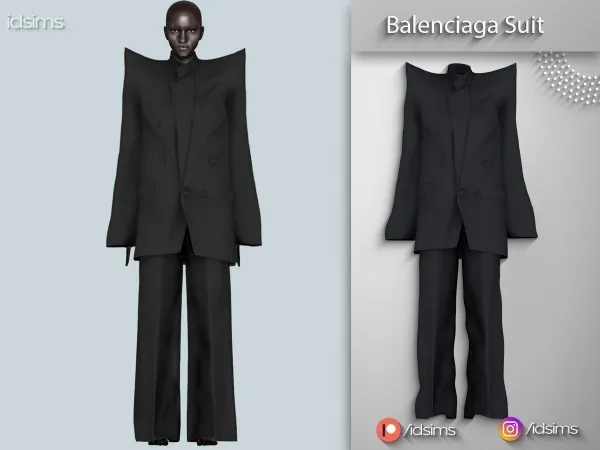 Alpha Balenciaga Suit - The Sims 4 Custom Content
