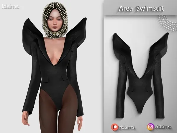 Alpha Area FW 20 Swimsuit - The Sims 4 Custom Content