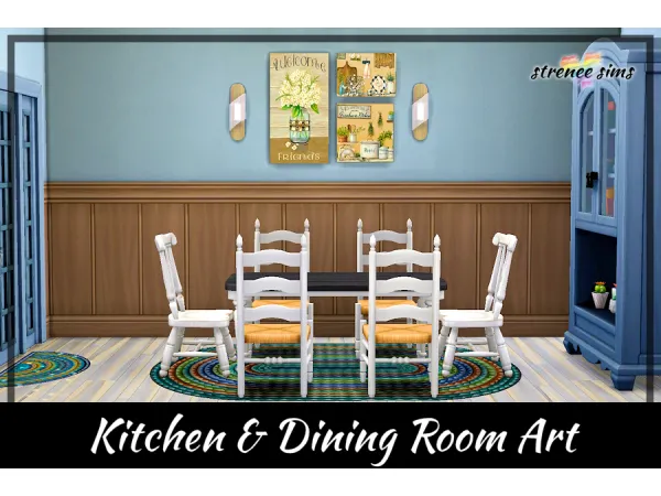Maxis Match Kitchen Dining Room Art - The Sims 4 Custom Content