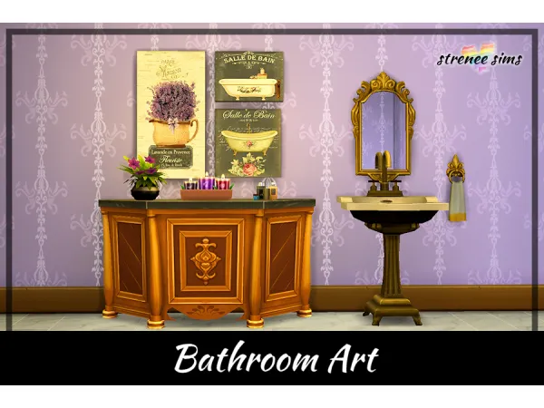 Maxis Match Bathroom Art - The Sims 4 Custom Content