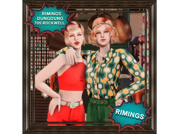 Alpha [RD] Retro collaboration_ 70s Rockwell set by simsfinds - The Sims 4 Custom Content