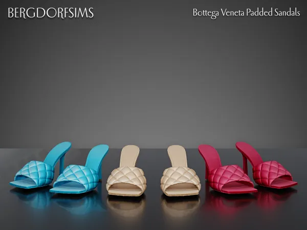 Alpha Bottega Veneta Padded Sandals - The Sims 4 Custom Content