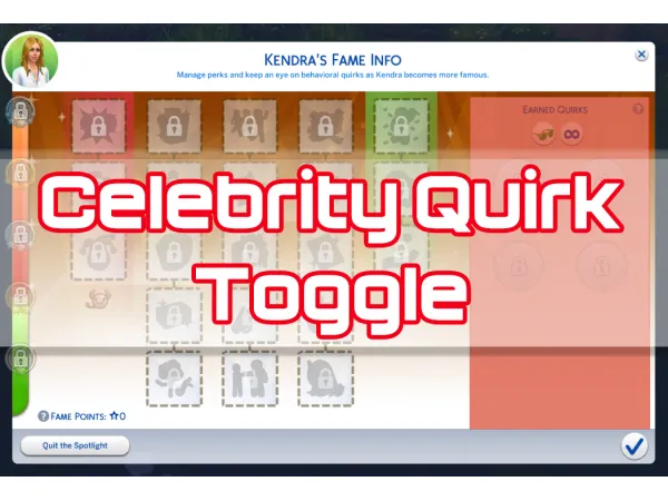 Maxis Match Celebrity Quirks Toggle Update Mac Bug Fix by TwistedMexi - The Sims 4 Custom Content
