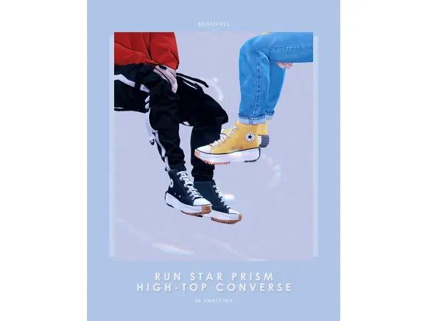 Alpha BED_TS4 M Run star prism high top converse by BED MUSAE - The Sims 4 Custom Content