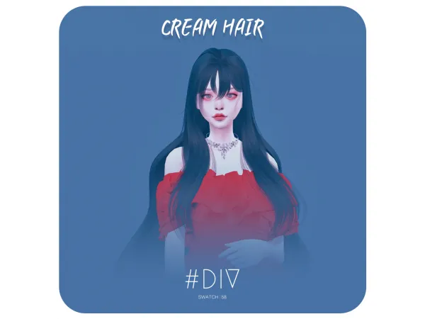 Alpha SIMS4 Cream Hair by TS4 DIV - The Sims 4 Custom Content