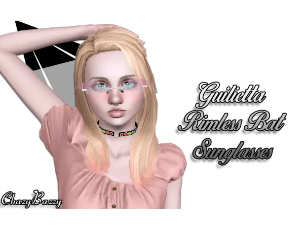 Guilietta Rimless Bat Sunglasses - The Sims 3 Custom Content