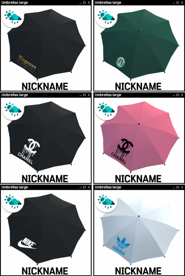 Mix umbrellas set (Umbrella for children and youth added) by simsfinds - The Sims 4 Custom Content
