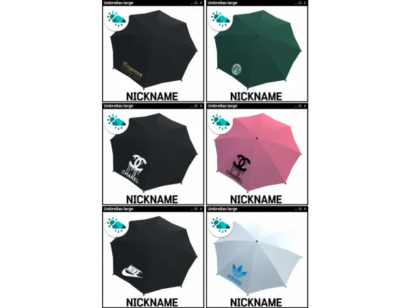 Mix umbrellas set (Umbrella for children and youth added) by nickname - The Sims 4 Custom Content