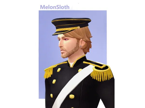 Maxis Match Mens uniform hat - The Sims 4 Custom Content