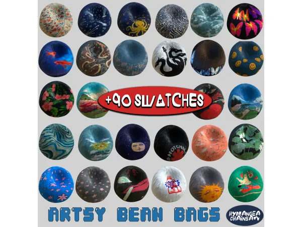 Mix Artsy Bean Bag by Hydrangea - The Sims 4 Custom Content